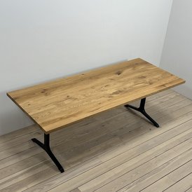 Solid Wood Natural Oak Table with Custom Casting Legs