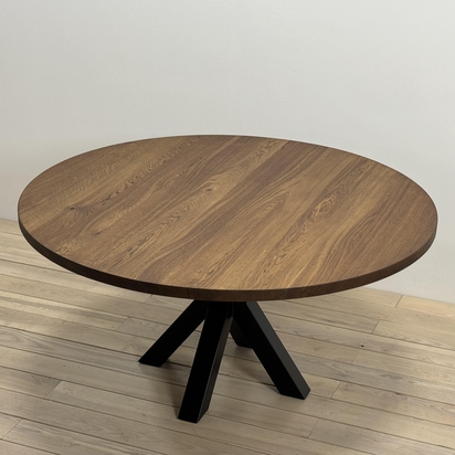 Clyde Solid Wood Brown Oak Round Table